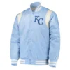 Light BlueCream Kansas City Royals Varsity Satin Jacket