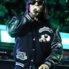 Lil Jon Seattle Seahawks Full Snap WoolLeather Varsity Letterman Jacket