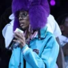 Lil Mama WNBA Playoffs Crop Teal Leather Jacket