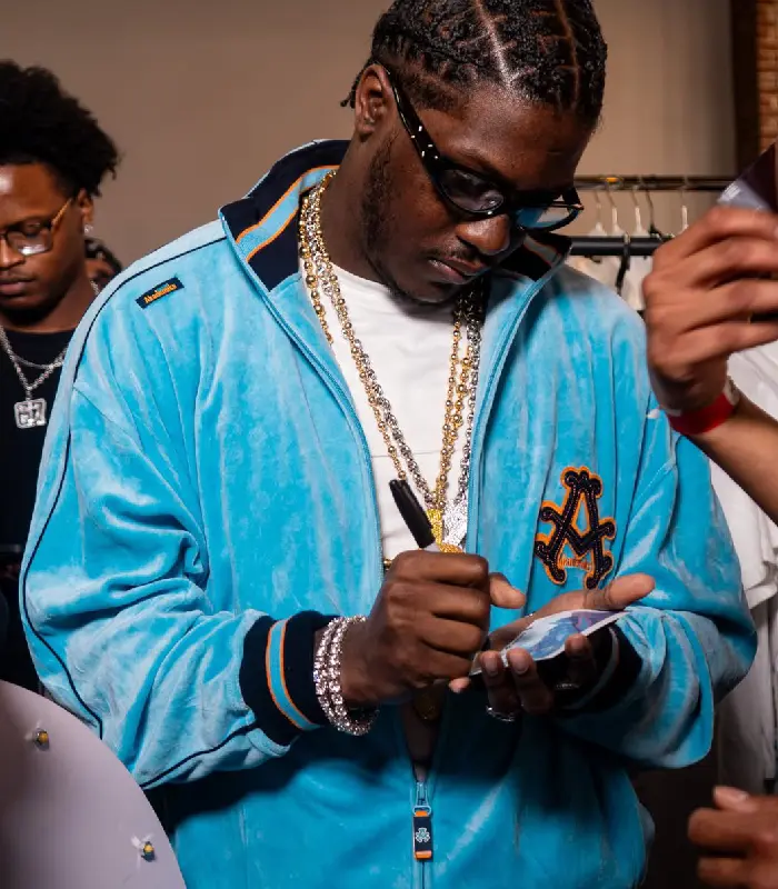 Lil Yachty Atlanta Blue Velour Track Jackets