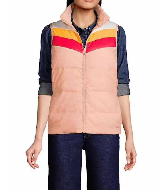Linda Cardellini DTF St Louis 2026 Pink Puffer Vest - Image 2