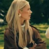 Livvy Barker Made In Chelsea S30 Brown Suede Bomber Jacket