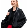 Lizzie Ted Lasso 2026 Faye Marsay Black Track Bomber Jacket