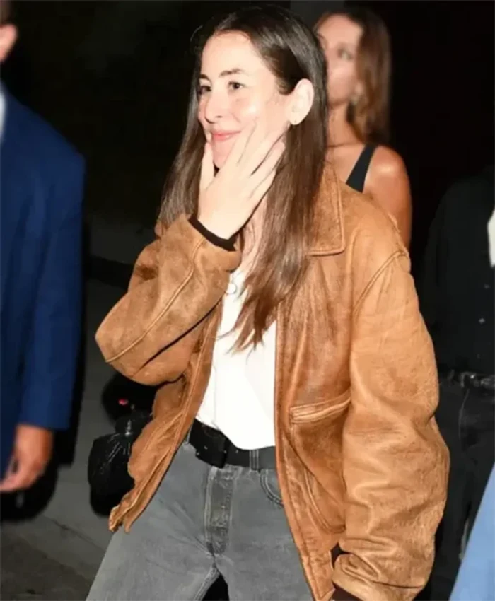 Los Angeles 2025 Alana Haim Brown Bomber Leather Jacket