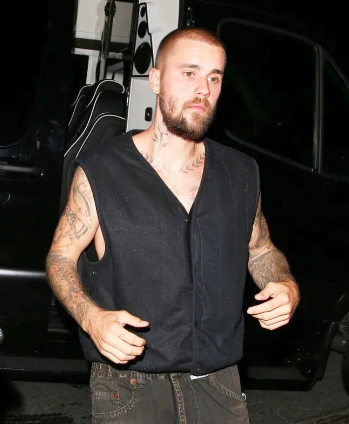 Los Angeles 2025 Justin Bieber Black Cotton Vest