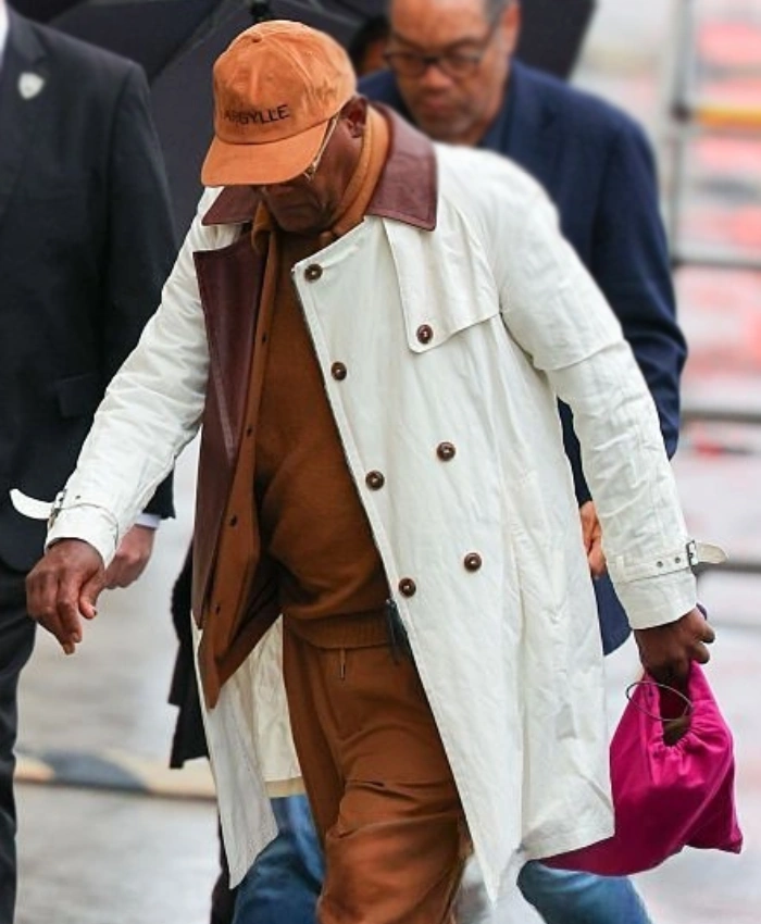 Los Angeles 2025 Samuel L. Jackson Contrasting Collar Coat - Image 3