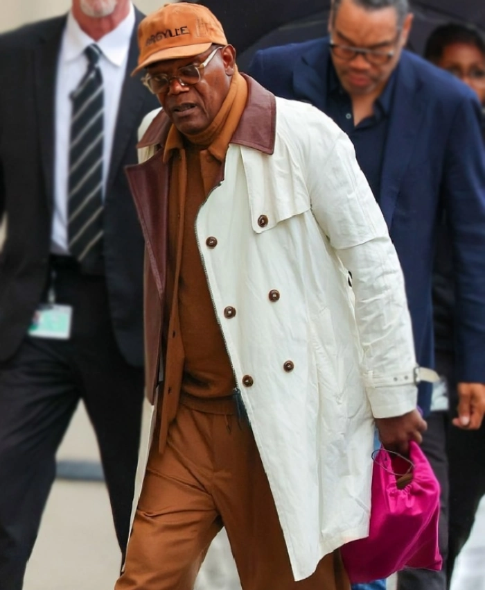 Alternative view of Los Angeles 2025 Samuel L. Jackson Contrasting Collar Coat