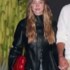 Los Angeles 2025 Sydney Sweeney Black Leather Jacket