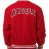 Los Angeles Angels Full Snap Varsity Wool Red Jacket