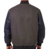Los Angeles Angels Full Zip Varsity WoolLeather Charcoal And Navy Jacket