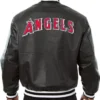 Los Angeles Angels Letterman Varsity Leather Black Jacket