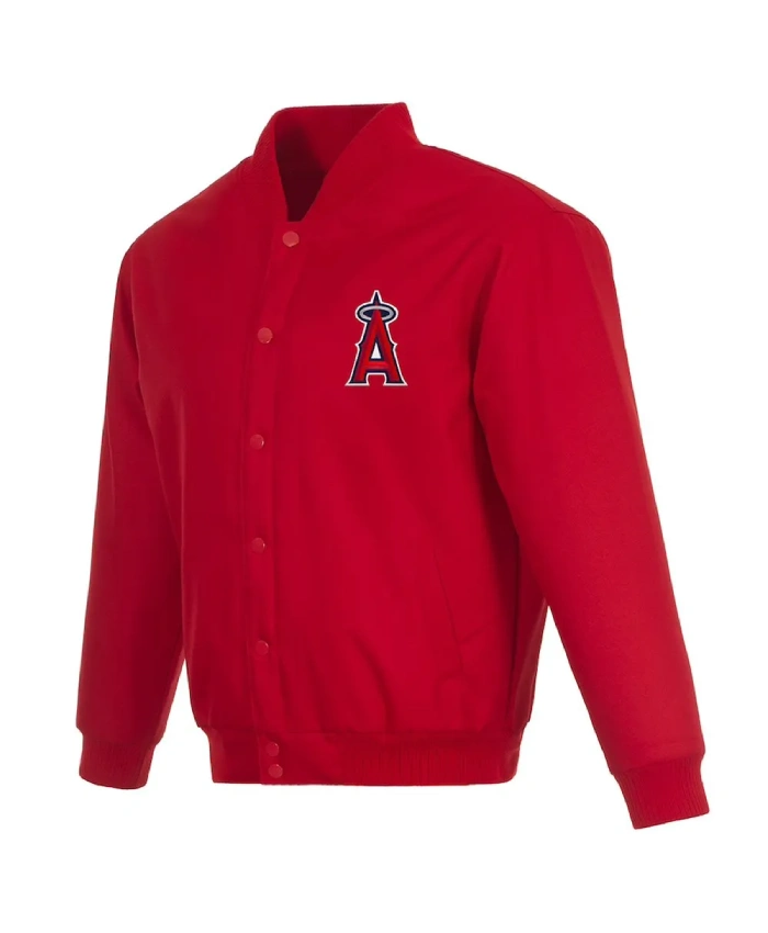 Los Angeles Angels Red Poly Twill Jacket