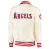 Los Angeles Angels The Captain II Full Zip Satin Cream Jacket