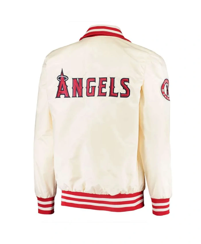 Los Angeles Angels The Captain II Full Zip Satin Cream Jacket