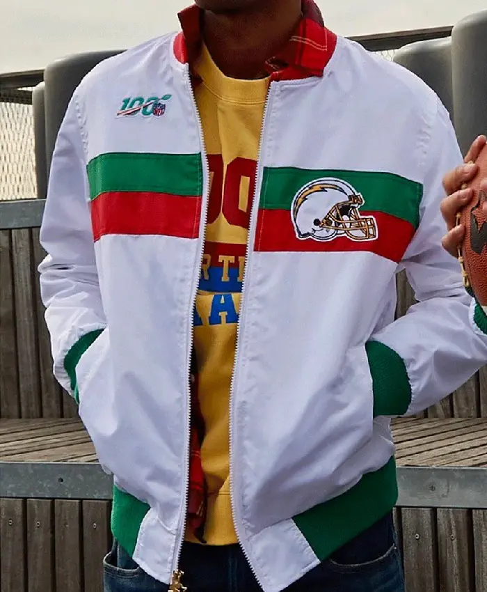 Los Angeles Chargers Mexico 2019 White Satin Jacket - Image 2