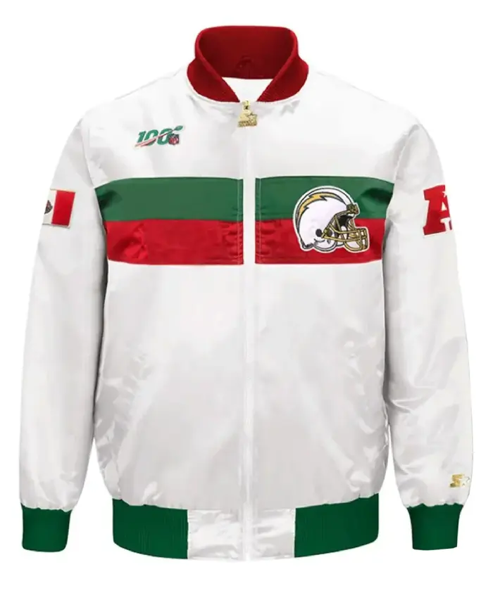 Los Angeles Chargers Mexico 2019 White Satin Jacket