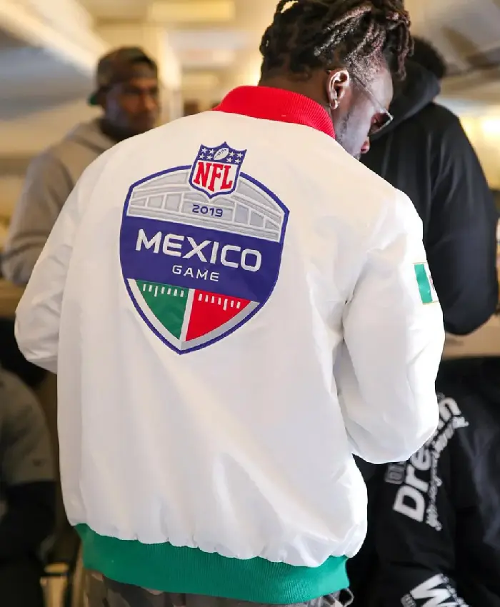 Los Angeles Chargers Mexico 2019 White Satin Jacket - Image 3