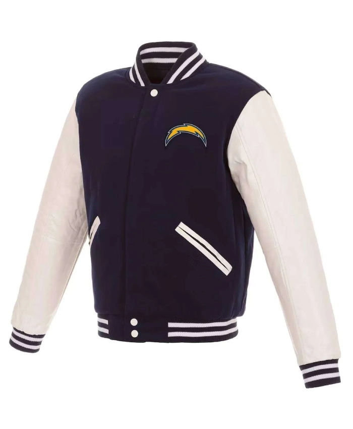 Los Angeles Chargers Navy And White Varsity Jacket