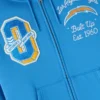 Los Angeles Chargers OVO 2025 Waffle Lined Hoodie Blue