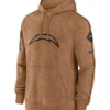 Los Angeles Chargers Salute To Service Club Brown Hoodie