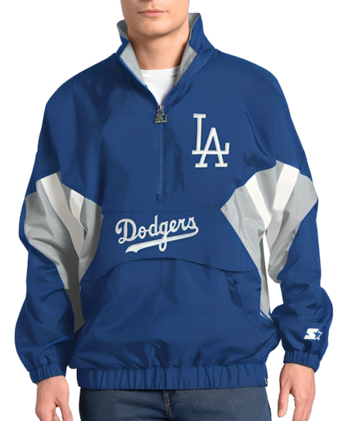 Los Angeles Dodgers Cooperstown Chief Blue Half Zip Jacket