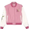Los Angeles Dodgers Floral Pink And White Varsity Jacket