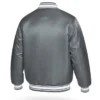 Los Angeles Dodgers Gray Satin Full Snap Varsity Jacket