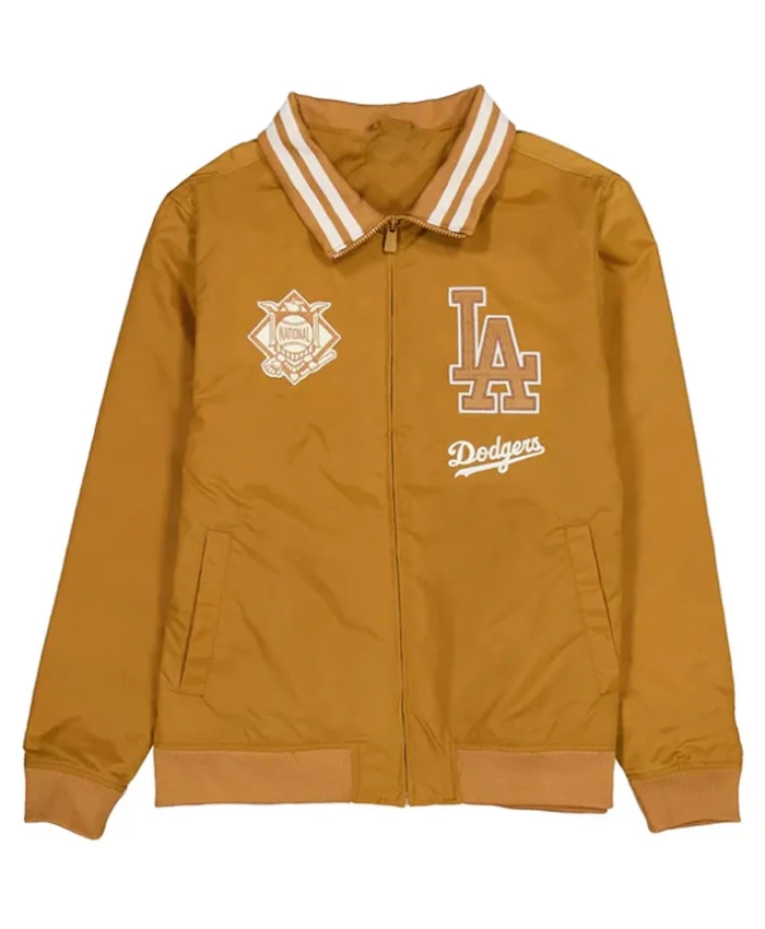 Los Angeles Dodgers Logo Select Full Zip Light Bronze Nylon Jacket