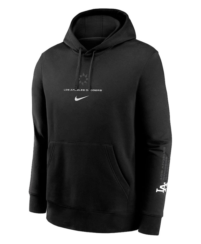 Los Angeles Dodgers Nike Black Lights Out Club Pullover Hoodie