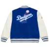 Los Angeles Dodgers Off Day Varsity Royal And Eggshell Full Snap WoolLeather Jacket