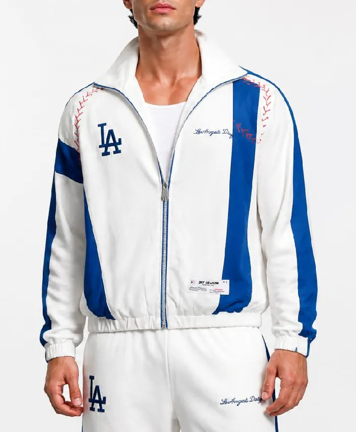 Los Angeles Dodgers Off Season x MLB White Track Jacket Mens