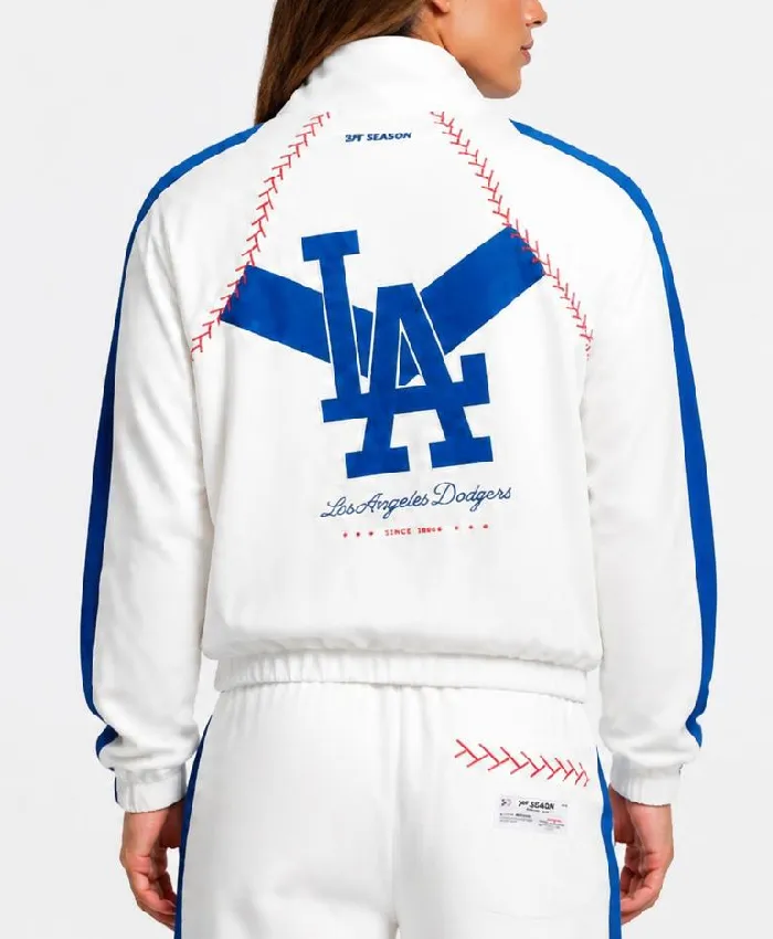 Los Angeles Dodgers Off Season x MLB White Track Jacket Women