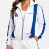 Los Angeles Dodgers Off Season x MLB White Track Jacket Womens