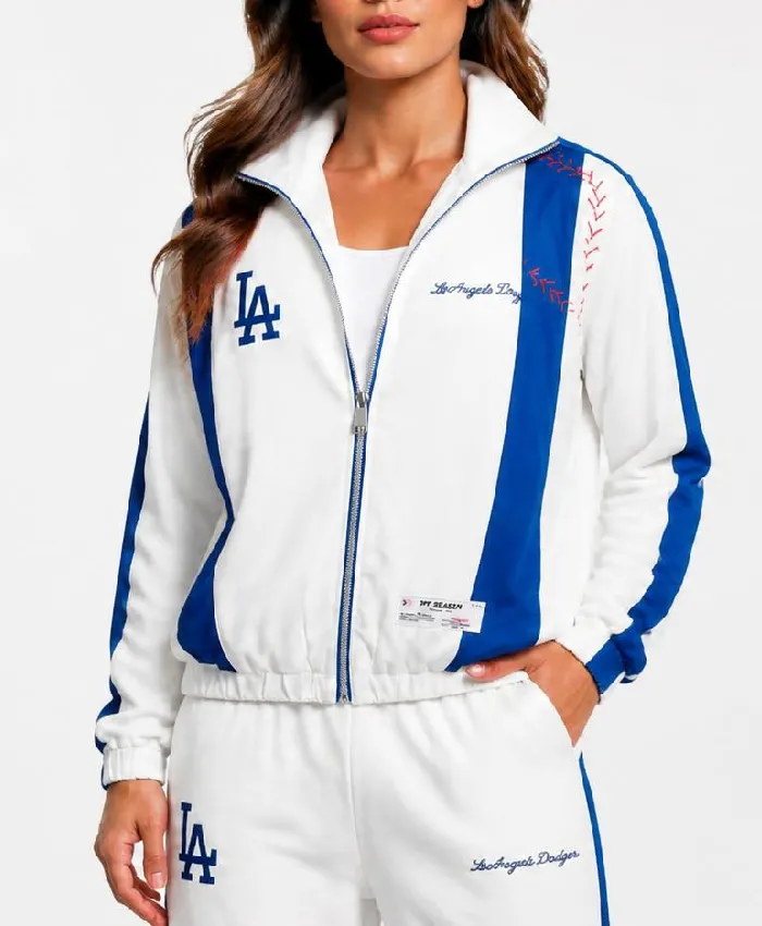 Los Angeles Dodgers Off Season x MLB White Track Jacket Womens