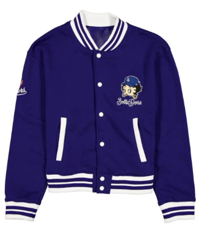 Los Angeles Dodgers X Betty Boop Blue Varsity Jacket