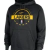 Los Angeles Lakers 202526 Authentic Practice Club Pullover Black Hoodie