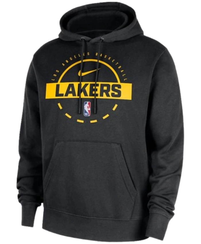 Los Angeles Lakers 202526 Authentic Practice Club Pullover Black Hoodie