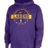 Los Angeles Lakers 202526 Authentic Practice Club Pullover Purple Hoodie