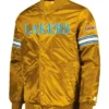 Los Angeles Lakers Pick And Roll Full Snap Gold Satin Varsity Jacket