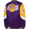 Los Angeles Lakers Throw It Back Full Zip Purple Satin Jacket