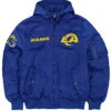 Los Angeles Rams Historic L 2B Bomber Full Zip Blue Satin Jacket