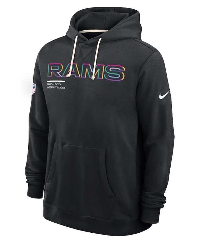 Los Angeles Rams Nike Black 2025 Crucial Catch Sideline Standard Issue Dri FIT Hoodie