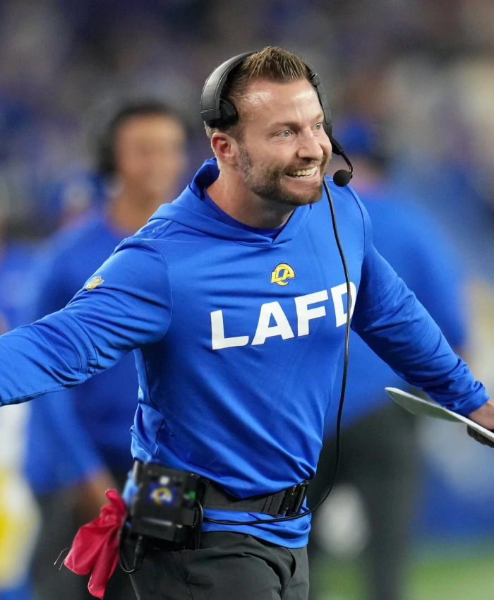 Los Angeles Rams Sean Mcvay LAFD Blue Pullover Hoodie