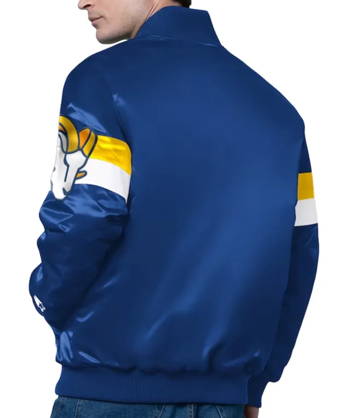 Los Angeles Rams Triple Option Satin Varsity Jacket
