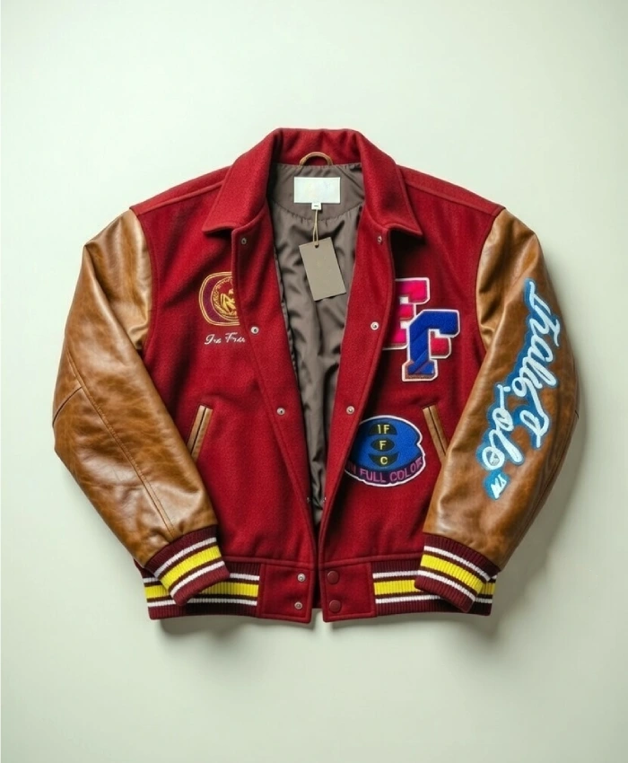 In Full Color Channel Not Available Varsity Jacket - Image 2