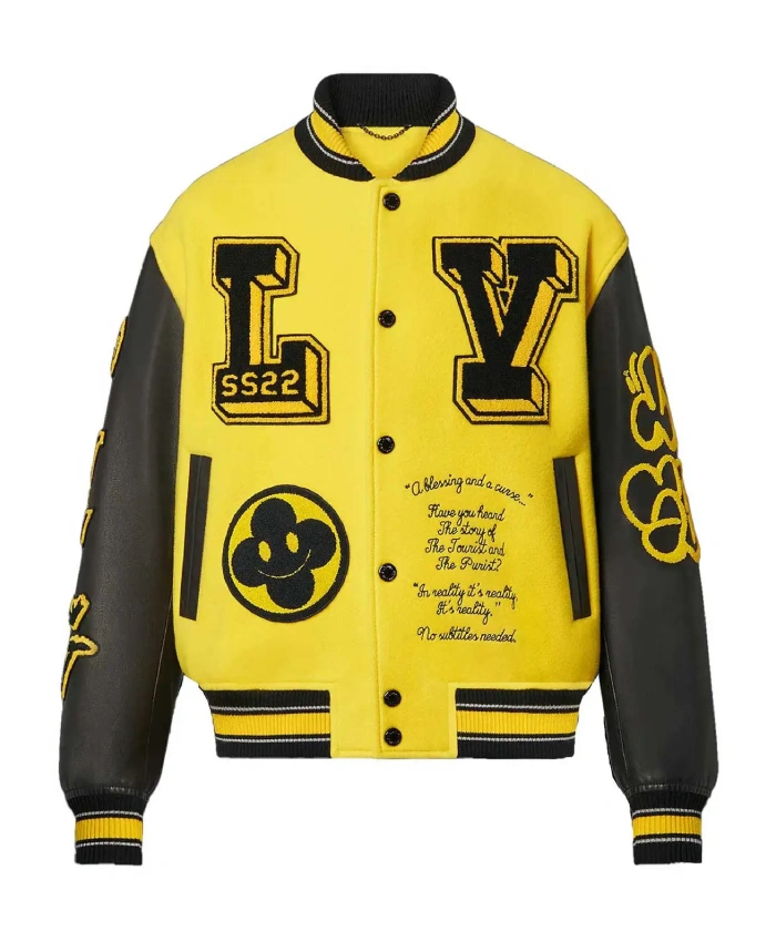 Louis Vuitton Embroidered Varsity Leather Jacket