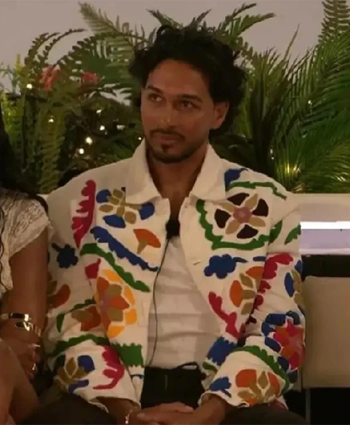 Love Island UK S11 Munveer Jabbal White Printed Jacket