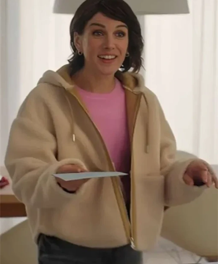 Love Of The Irish Shenae Grimes OFF White Sherpa Jacket