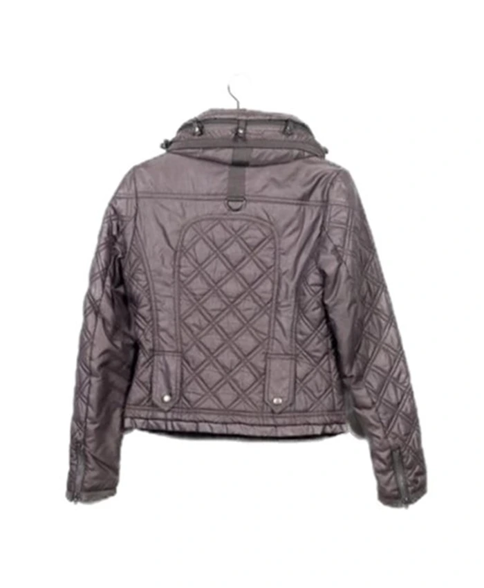 Lucia TV Series My Family Season 01 Vanessa Scalera Grey Quilted Jacket