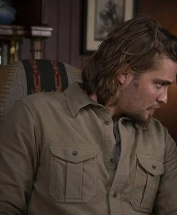 Luke Grimes TV Series Yellowstone Kayce Dutton Shirt Style Beige Cotton Jacket 1